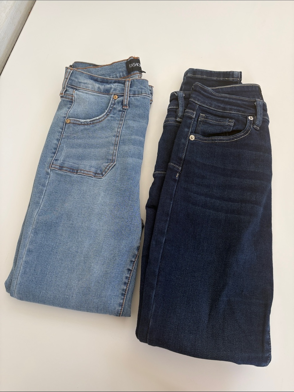 Fashion Nova Skinny Jeans Bundle | 2 Pairs | Light & Dark Wash | Size 7